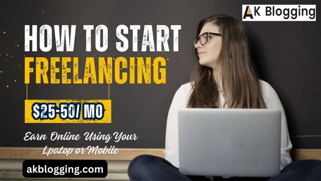a girl with laptop telling the best tips on how to start freelancing